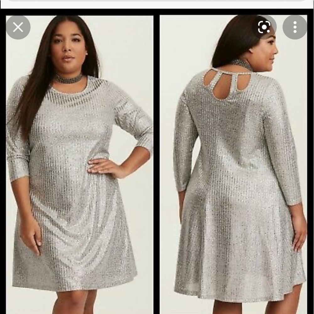 Torrid silver dress with lining